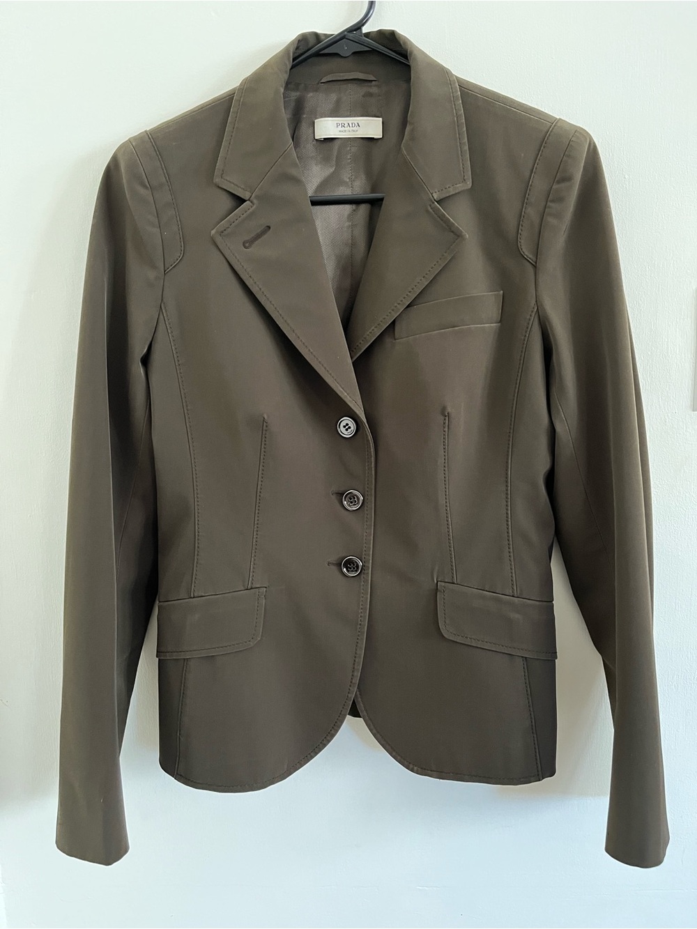 Prada Olive-Tone Tailored Women's Blazer